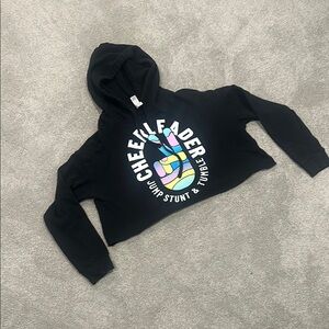 Black Cheerleader Cropped Hoodie